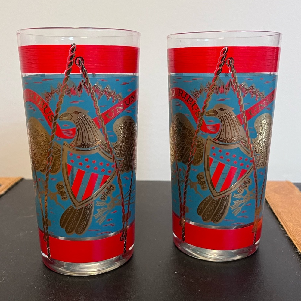 2 E Pluribus Unum Eagle  glasses